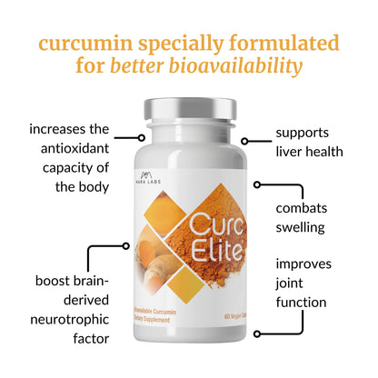 Mara Labs CurcElite Curcumin | Turmeric Extract 95% Curcuminoids | Vegan, No Fillers, and Non-GMO | 60 Vegan Capsules BrocEliteBuy Supplements Australia