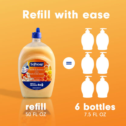Softsoap Milk & Honey Scented, Liquid Hand Soap Refill, 50 Ounce