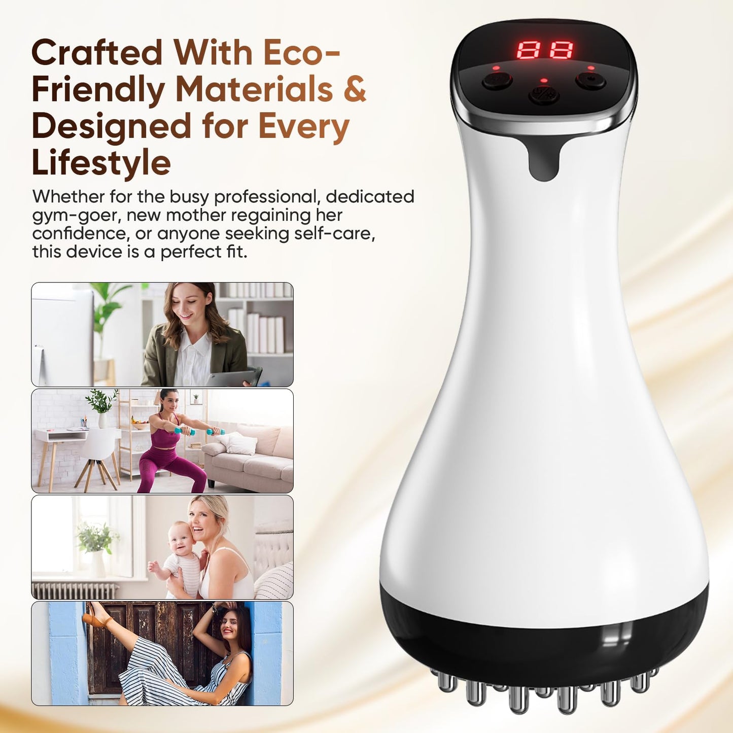 Lymphatic Drainage Massager, Anti Cellulite Massage Tool & Body Sculpting Machine with 30-Level Microcurrent, Light, Heat & Vibration for Legs, Arms & Belly, Helps Reduce Stretch Marks & Cellulite AFLUODN buy supplements Au
