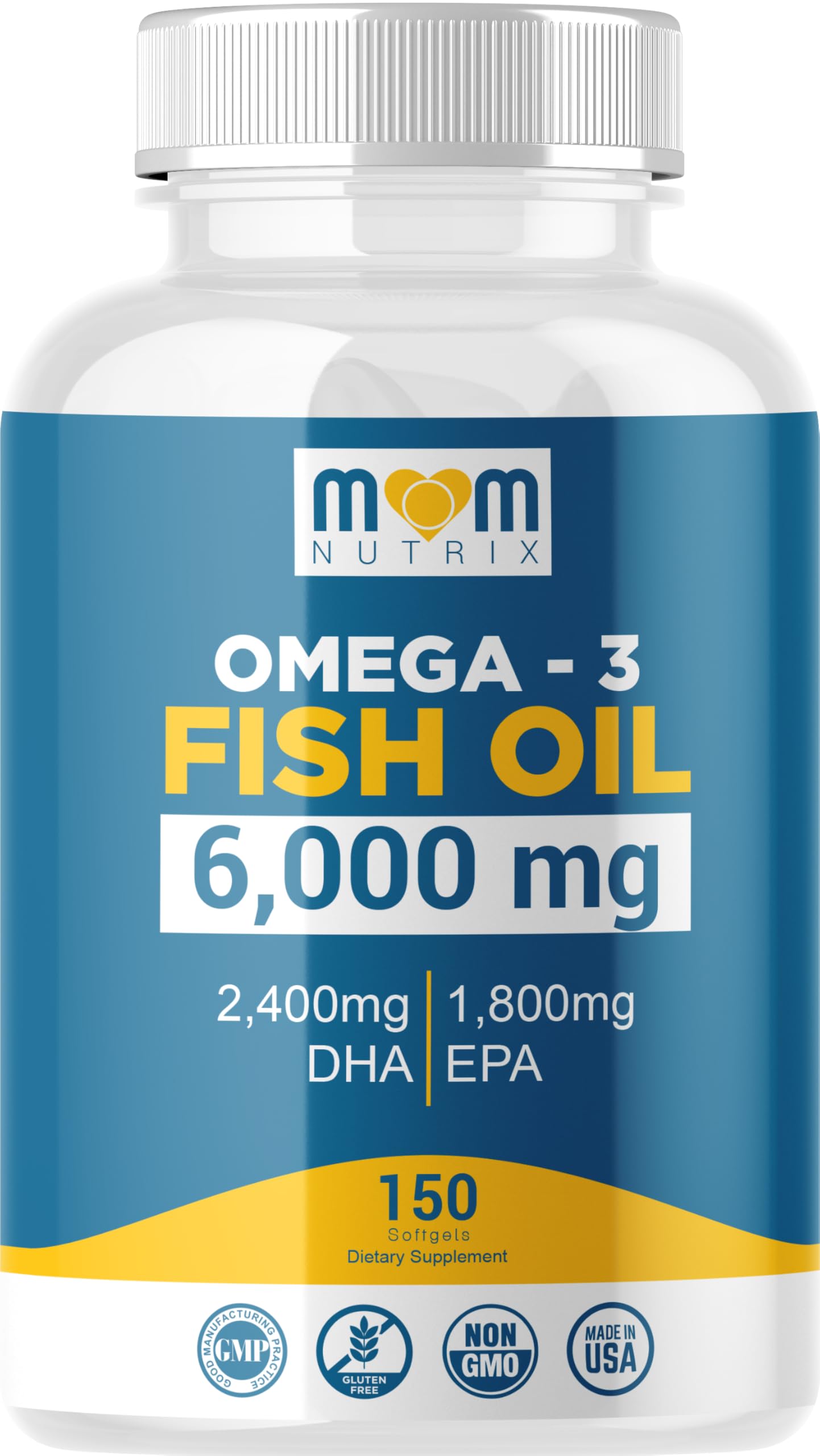 Omega 3 Fish Oil with Maximum EPA DHA - Supports Brain, Liver, Heart & Immunity - Made in The USA - 150 Softgels MOM NUTRIX buy supplements Au