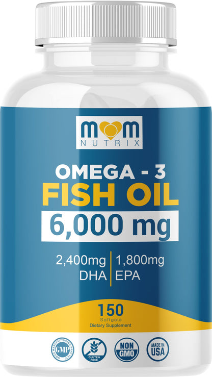 Omega 3 Fish Oil with Maximum EPA DHA - Supports Brain, Liver, Heart & Immunity - Made in The USA - 150 Softgels MOM NUTRIX buy supplements Au