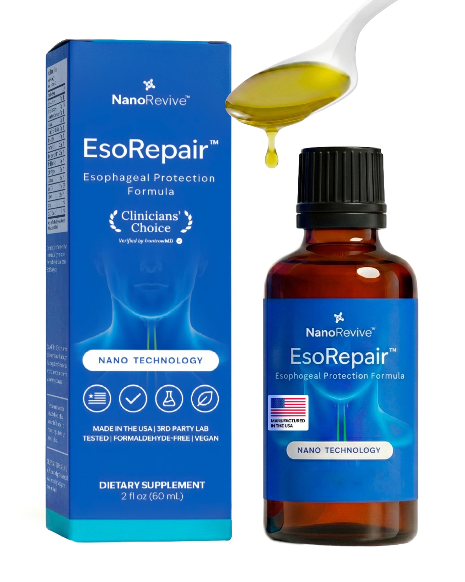 EsoRepair Nano Esophageal & Stomach Health Supplements for Men & Women - Digestive Comfort - Slippery Elm Bark, Zinc L-Carnosine & Aloe Vera Extract - Non-GMO & Dairy Free NANOREVIVE buy supplements Au