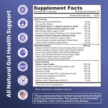 Nutreb Liver & Colon Cleanse - 2X Stronger - Liver Cleanse Detox & Repair - Colon Cleanser & Detox - Premium Milk Thistle Supplement