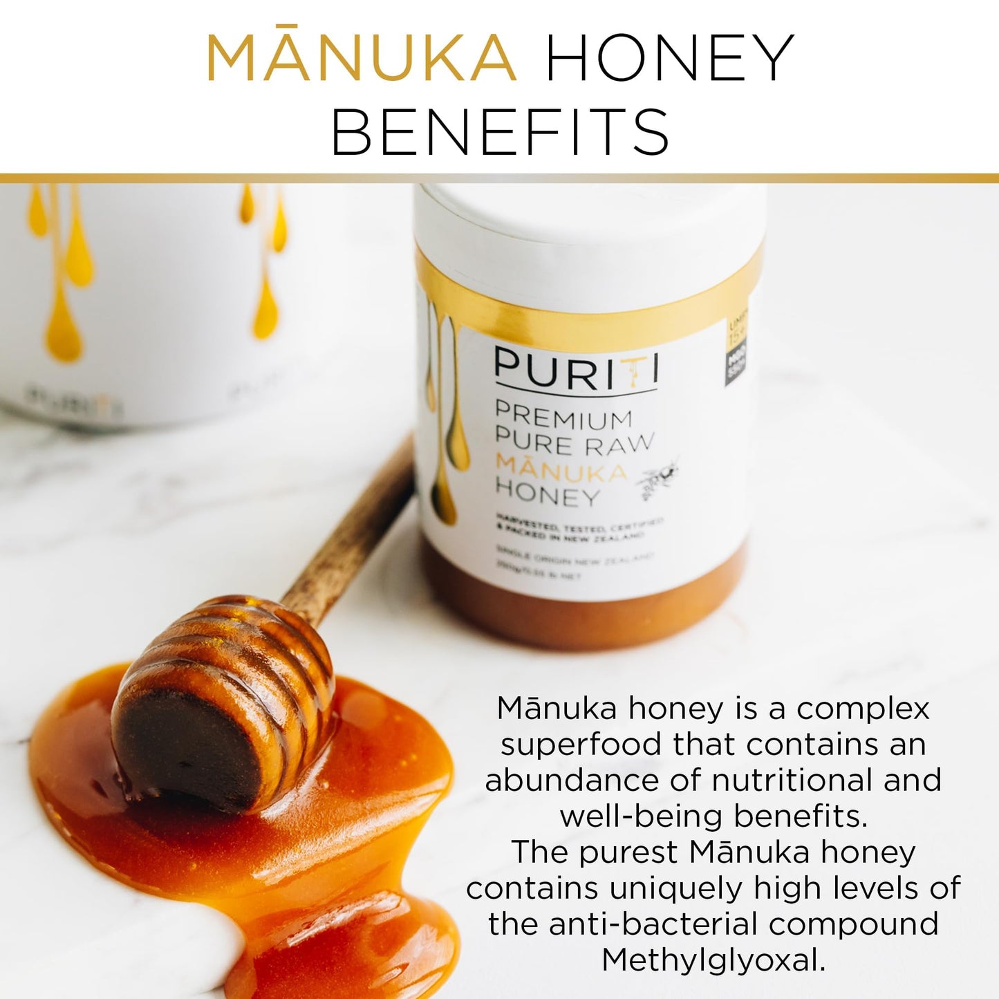 PURITI Premium Manuka Honey Lozenges High Potency - Sugar Free Drops | Genuine New Zealand Raw Manuka Honey Soothers for Coughs & Sore Throats | UMF Certified MGO 400+ UMF12+ (16 Pack)