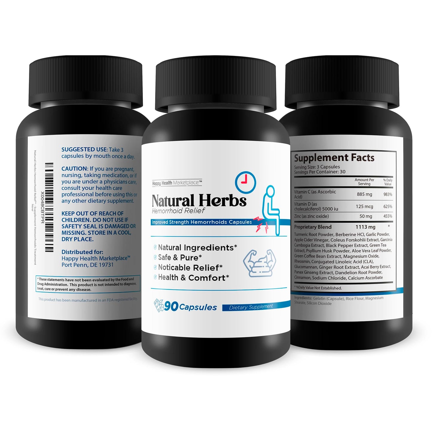 Natural Herbs Hemorrhoids Capsules - Our Best Hemorrhoid Relief Supplement - Premium Natural Herbs Strength Hemorrhoids Capsules - Hemorrhoids Natural Herbs Hemorrhoid Treatment Hemorrhoids Treatment Happy Health MarketplaceBuy Supplements Australia
