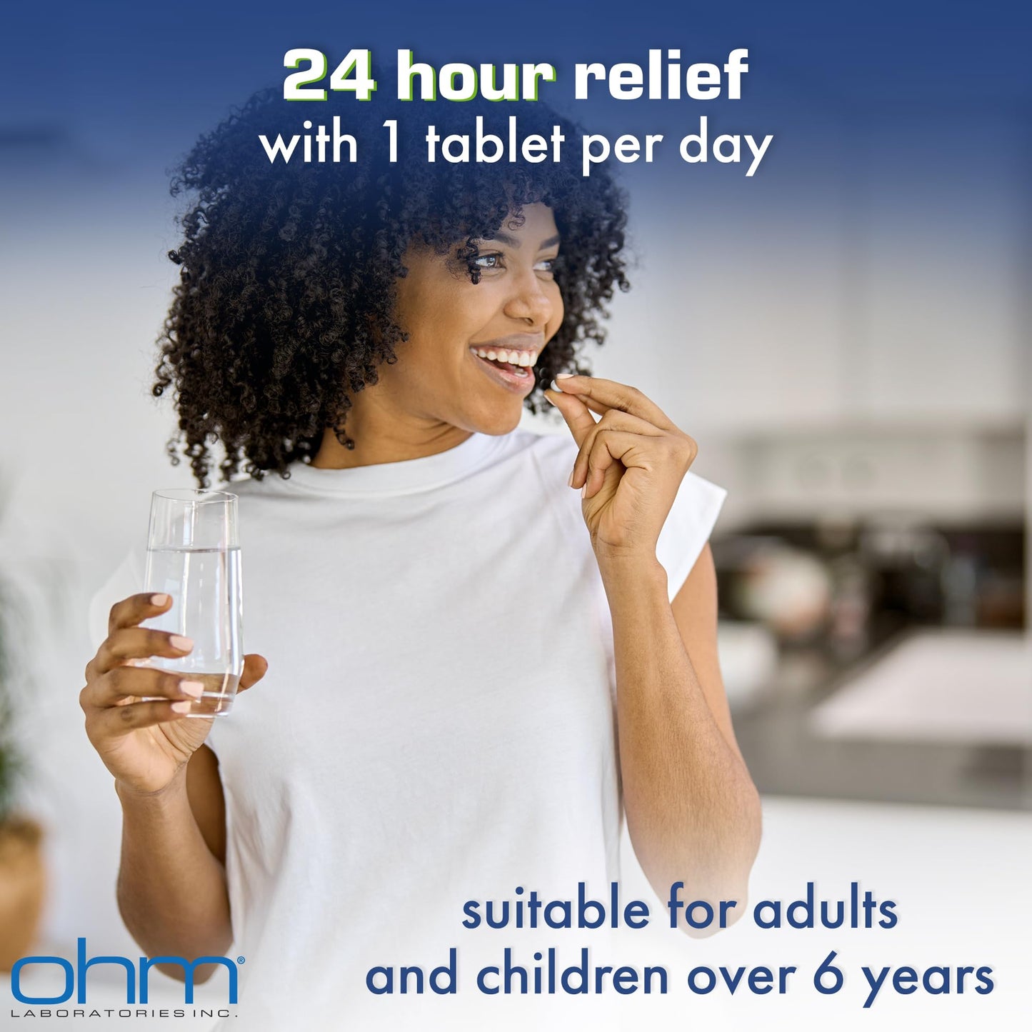 Ohm Allergy Pills - Loratadine Allergy 24 Hour Non Drowsy Relief for Seasonal Allergies, Sneezing - Loratadine 10 mg Antihistamine for Effective Non-Drowsy 24-Hour Symptom Relief - 100 Count Ohm buy supplements Au