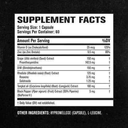 Jacked Factory Androsurge Estrogen Blocker for Men - Natural Testosterone Booster for Men & Estrogen Metabolizer with Tongkat Ali, DIM, Long Jack & More