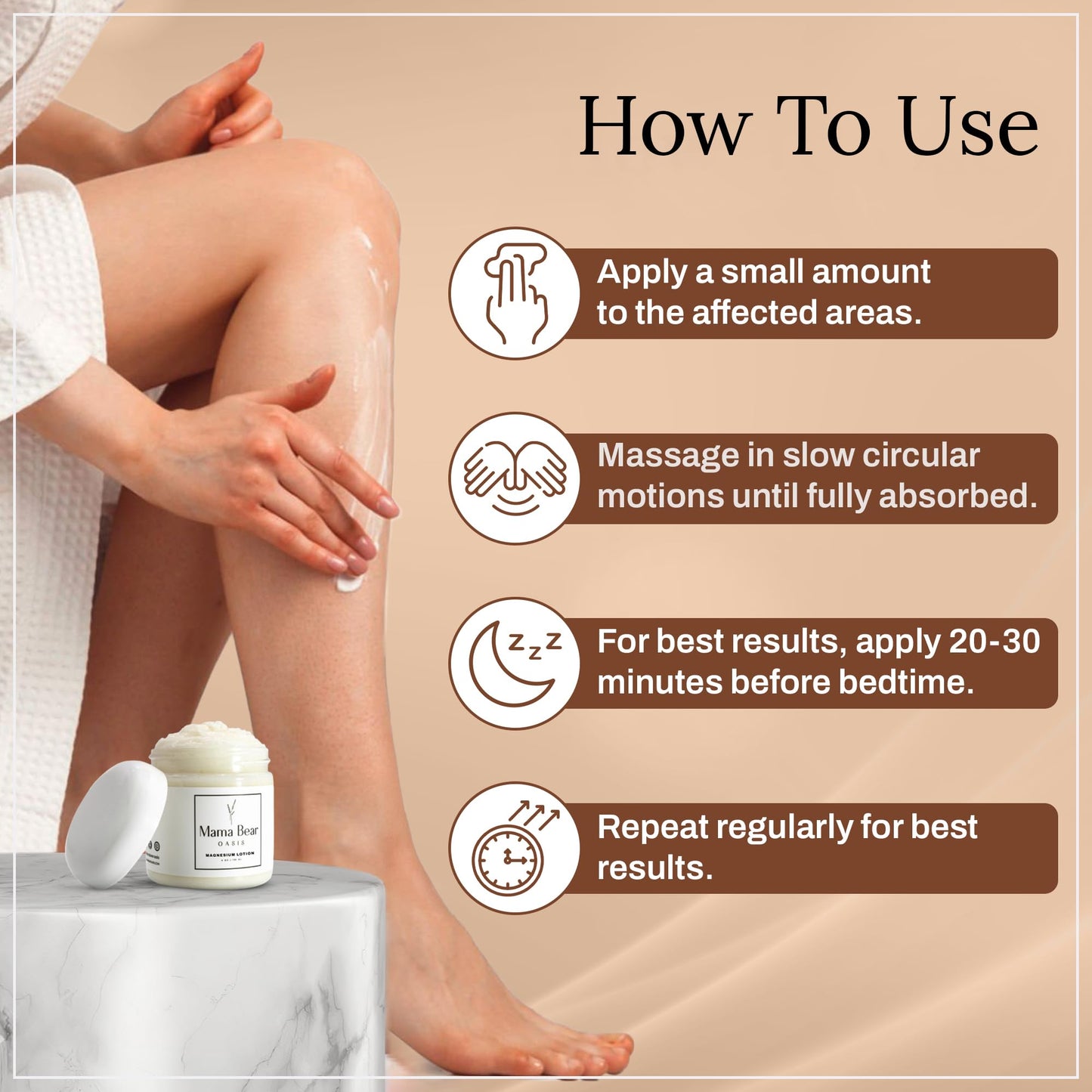 Mama Bear Oasis Lotion - Magnesium Cream - Lavender Magnesium Lotion for Foot, Hands, Legs, Toes Includes Arnica, Vitamin B6, Aloe Vera, MSM (Pack of 2) Mama Bear OasisBuy Supplements Australia