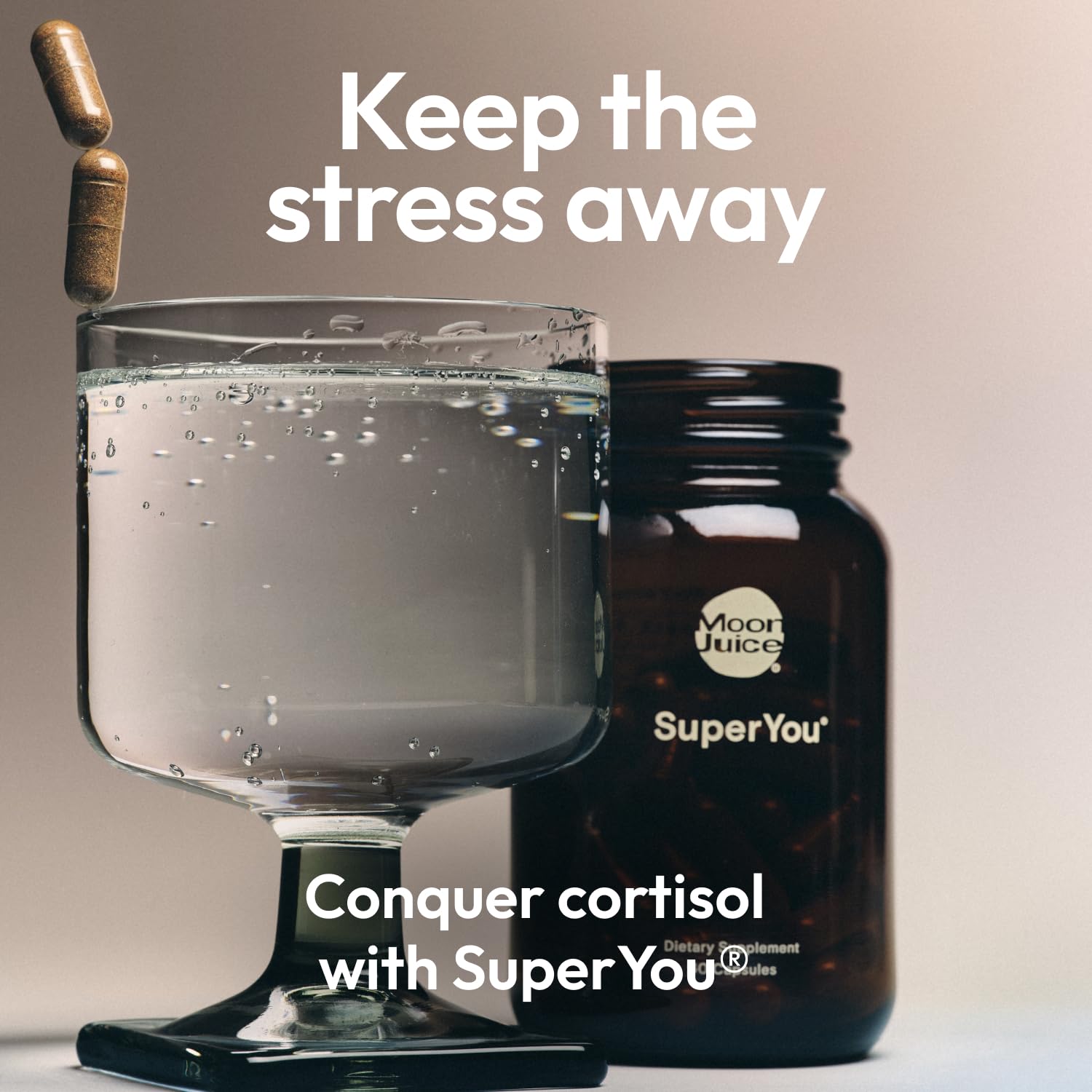 Moon Juice SuperYou Ashwagandha Supplements with Rhodiola, Shatavari & Amla - Cortisol Reducer for Energy, Mood, Focus and Stress Support, Vegan, Non-GMO & 100% Traceable, 60 Capsules, 30 Servings Moon Juice buy supplements Au