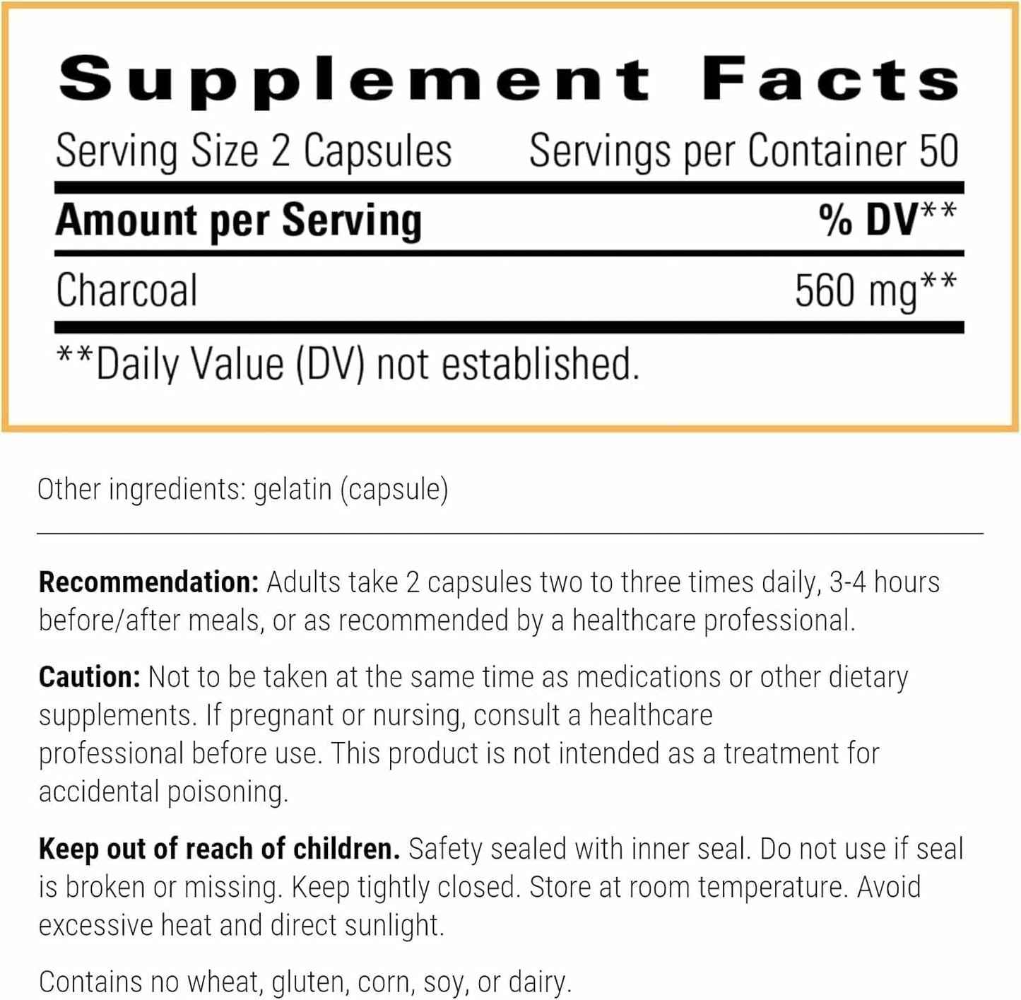 Integrative Therapeutics Activated Charcoal - Digestive & Gut Health Supplement - Effective Gastrointestinal Support - Gluten-Free & Dairy-Free