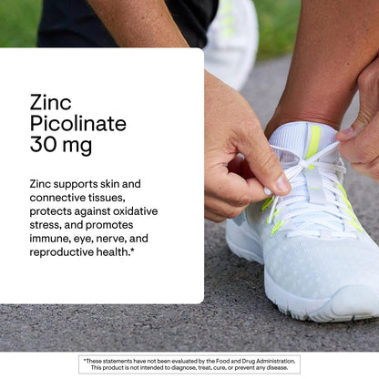 THORNE - Zinc Picolinate 30 mg - Well-Absorbed Zinc Supplement for Growth and Immune Function - Promotes Healthy Skin & Eyes - Third-Party Certified