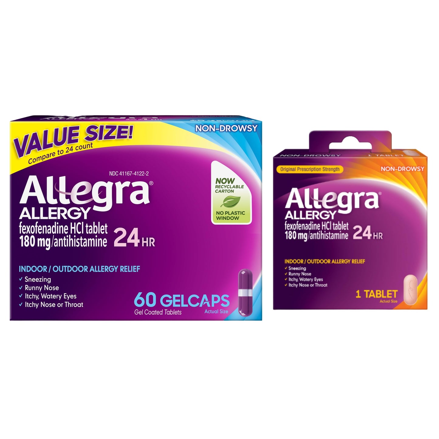 Allegra Adult 24-Hour Allergy Relief Gelcaps, Non-Drowsy Indoor and Outdoor Allergy Medicine, 180 mg Fexofenadine HCI Antihistamine Pill, 60 Count Plus 1 Count Travel Pack Allegra buy supplements Au