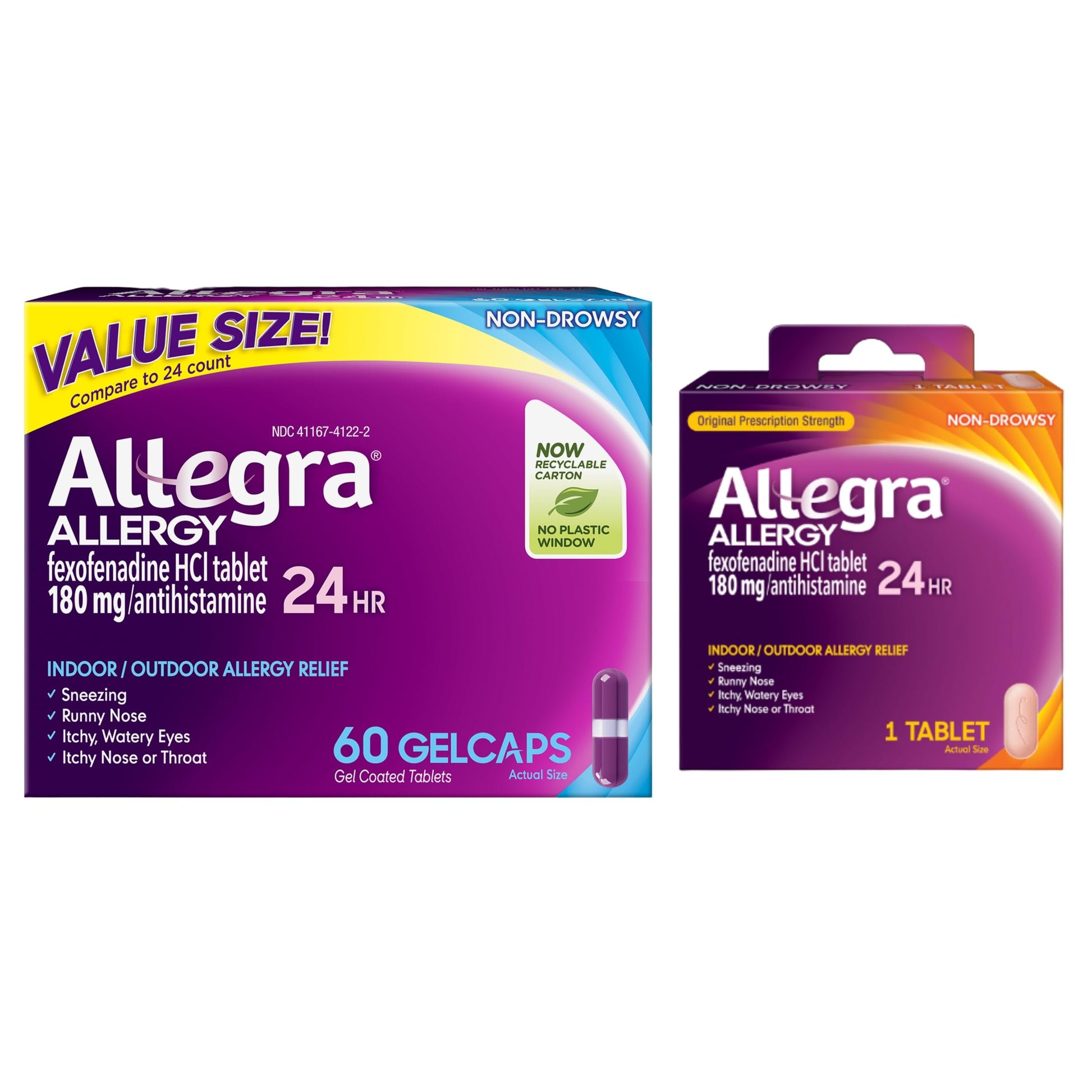 Allegra Adult 24-Hour Allergy Relief Gelcaps, Non-Drowsy Indoor and Outdoor Allergy Medicine, 180 mg Fexofenadine HCI Antihistamine Pill, 60 Count Plus 1 Count Travel Pack Allegra buy supplements Au