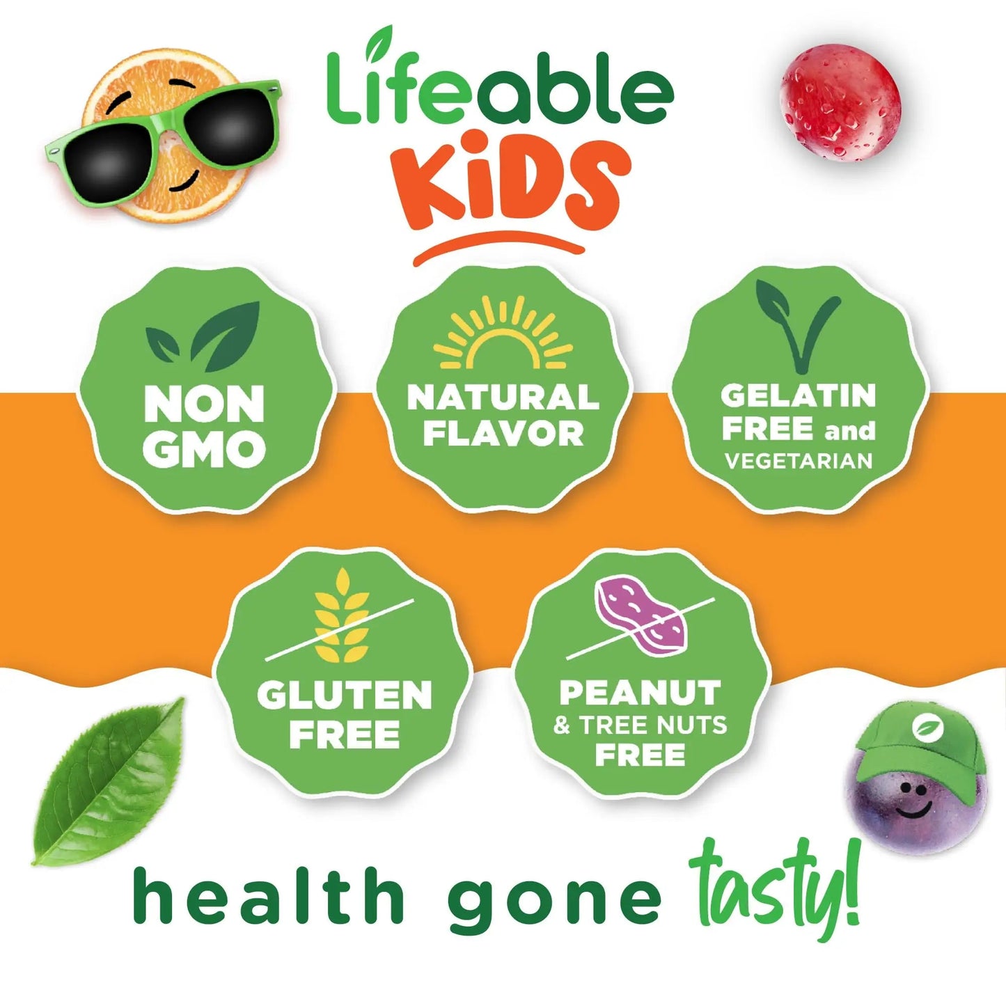 Lifeable Kids Multivitamin Gummies | Great Tasting Multivitamin for Kids | with Vitamins A, C, D, E, B6, B12, Zinc, Biotin Lifeable