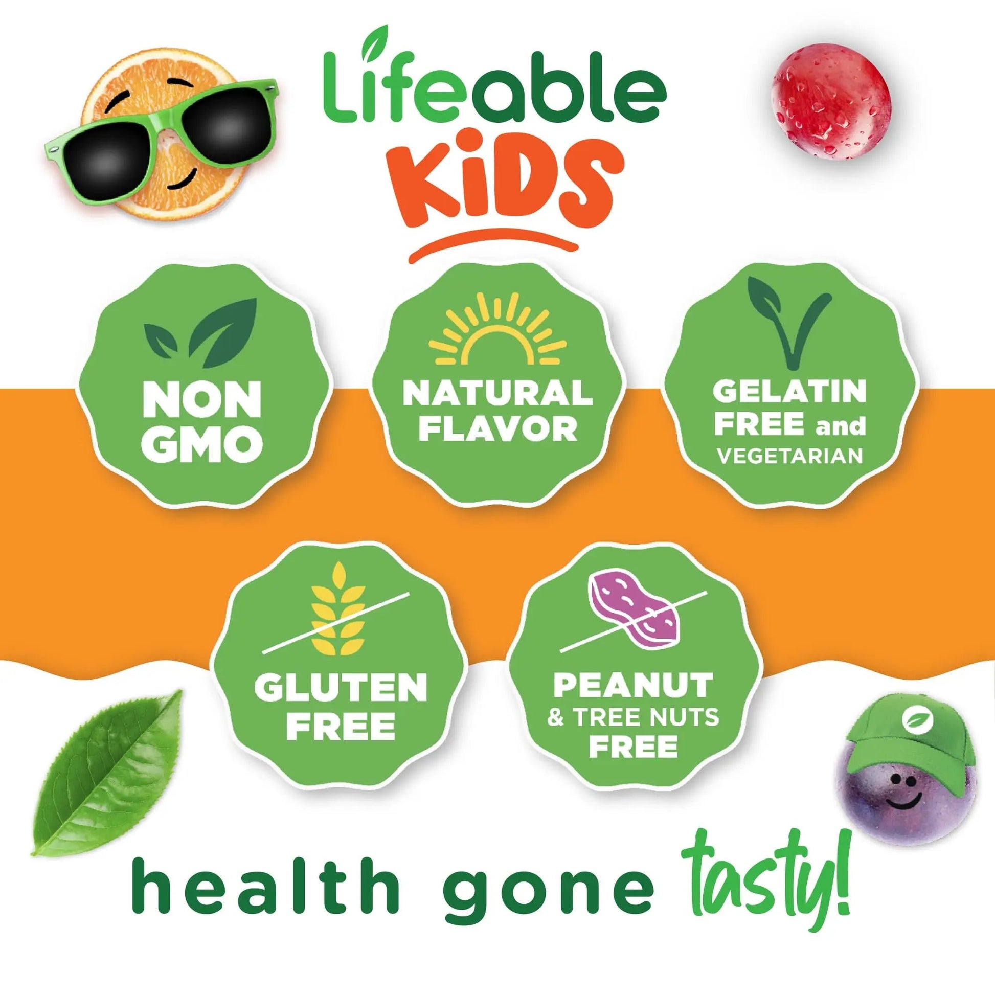 Lifeable Kids Multivitamin Gummies | Great Tasting Multivitamin for Kids | with Vitamins A, C, D, E, B6, B12, Zinc, Biotin Lifeable