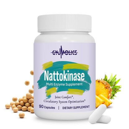 Gyumolics Nattokinase Supplement 10000FU with Organic Nattokinase, Serrapeptase, Bromelain, Curcumin, Vitamin E & Ginseng,