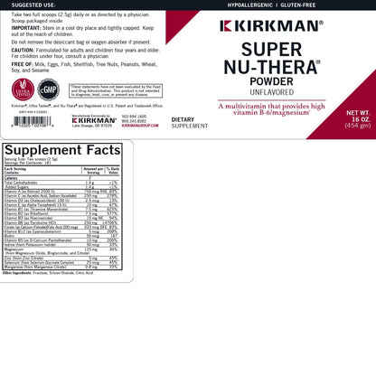 Super Nu-Thera Powder - Hypoallergenic - Unflavored - 16 Ounces Kirkman buy supplements Au