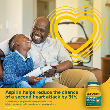 Bayer Aspirin Low Dose 81 mg, Enteric Coated Tablets, Doctor Recommended, Secondary Prevention of Cardiovascular Disease, 300 Safety Coated Tablets (Packaging may vary) Bayer buy supplements Au