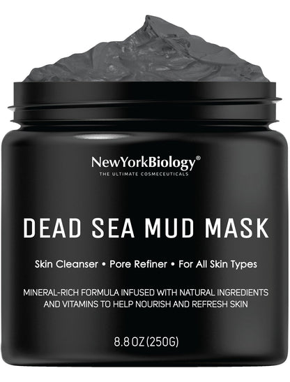 New York Biology Dead Sea Mud Mask for Face and Body | Spa Quality Pore Refiner for Oily Skin | Natural Skincare for Women & Men