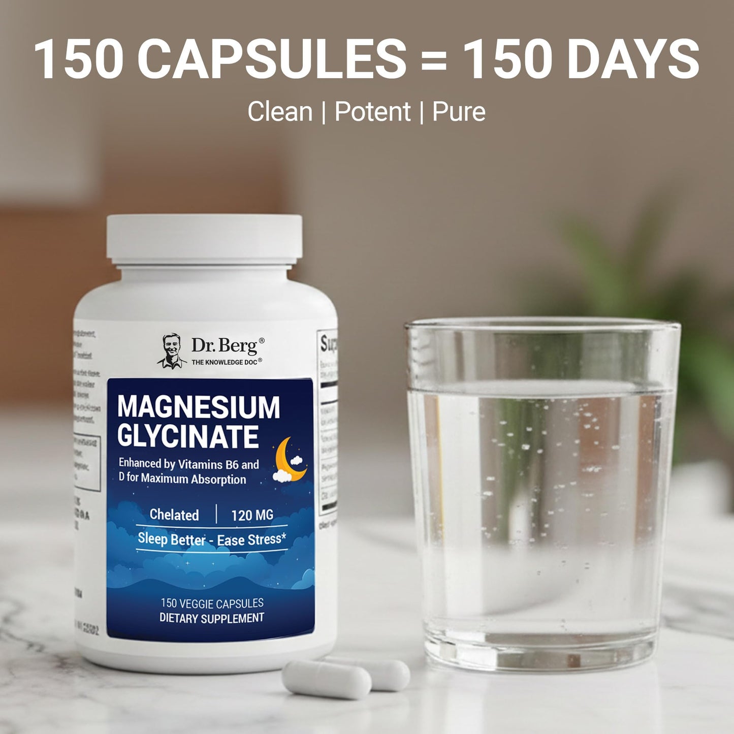 Dr. Berg Magnesium Glycinate 150ct – 4-in-1 Chelated for Muscle, Nerve, Sleep & Stress Support*– w/ D3, B6 & Zinc – 4X Lab-Tested – No Fillers – Formulated in USA, GMP-Certified Dr. Berg Nutritionals buy supplements Au