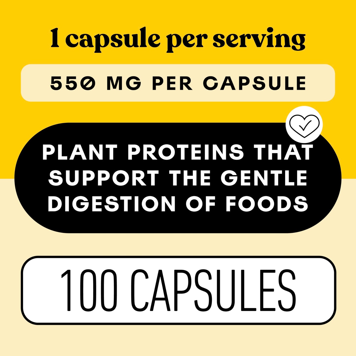 Complete Natural Products Digestive Enzyme Capsules, 550mg, 100ct | Plant-Based Formula