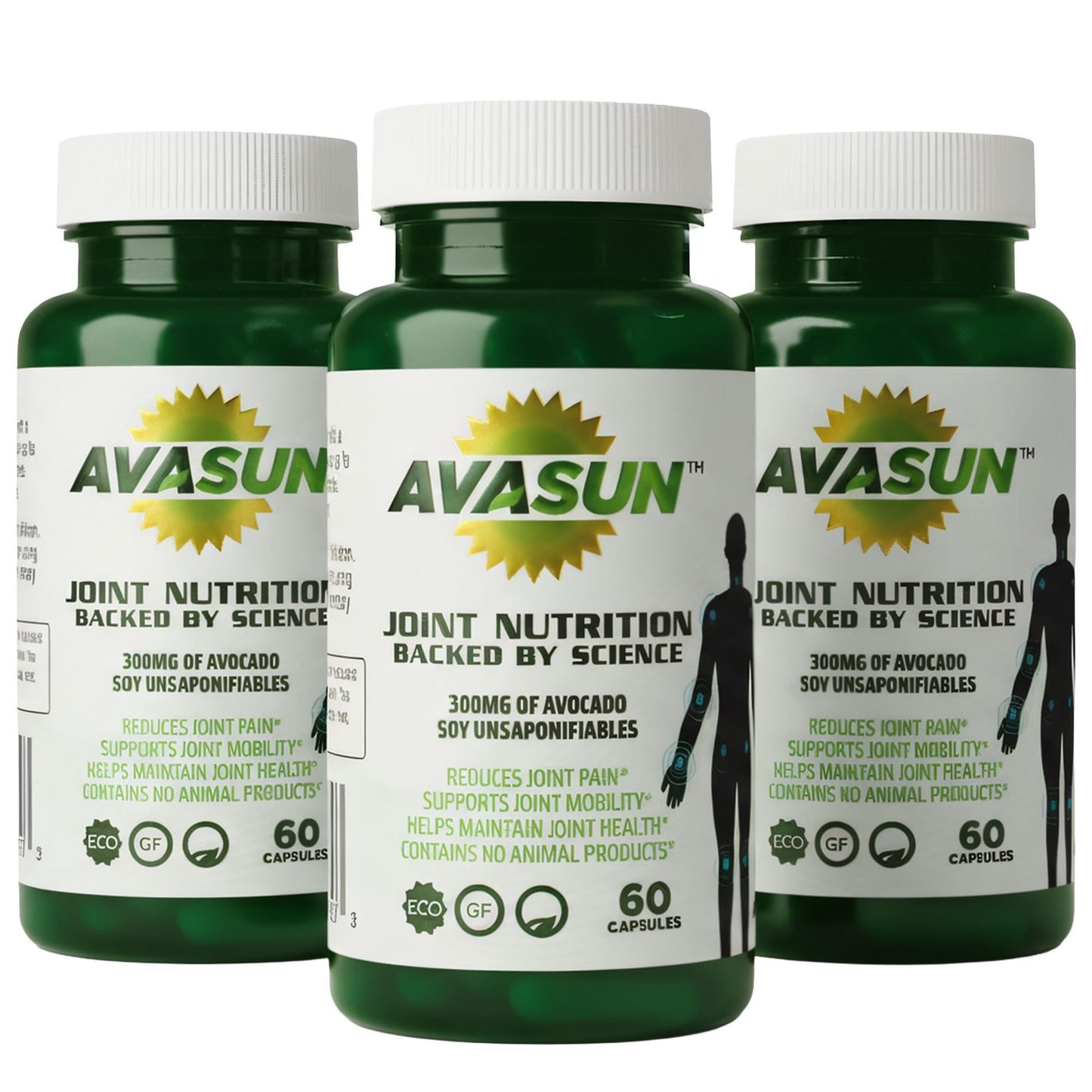 ASU Joint Support Supplement – 300mg Avocado Soy Unsaponifiables for Joint Comfort, Mobility & Cartilage Health, Clinically Studied, Plant-Based, Non-GMO, Gluten-Free, 60 Capsules (6 Month Supply) AvaSunBuy Supplements Australia