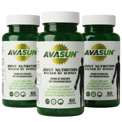 ASU Joint Support Supplement – 300mg Avocado Soy Unsaponifiables for Joint Comfort, Mobility & Cartilage Health, Clinically Studied, Plant-Based, Non-GMO, Gluten-Free, 60 Capsules (6 Month Supply) AvaSunBuy Supplements Australia