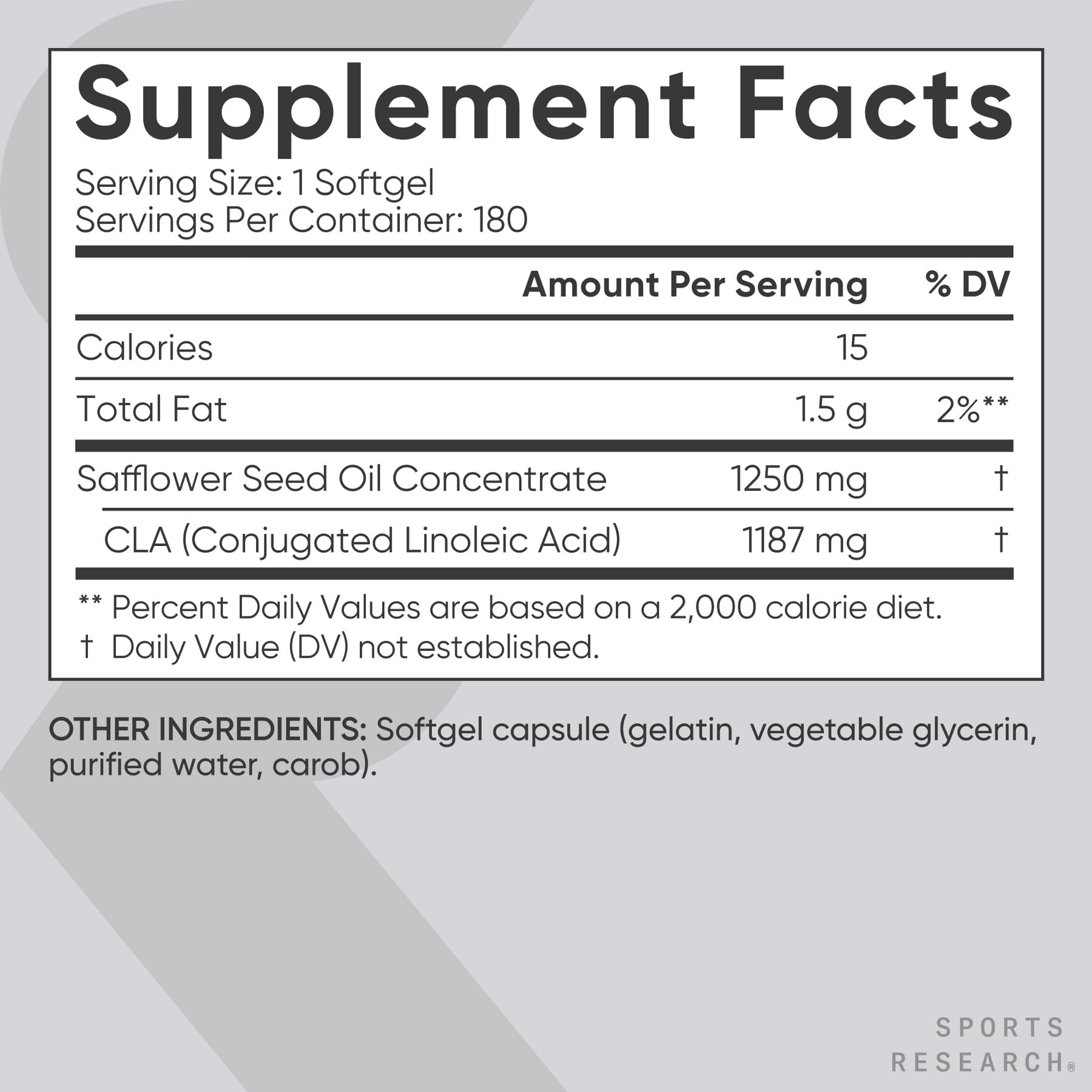 Sports Research CLA - 1250mg with Active Conjugated Linoleic Acid for Men and Women | Non-GMO, Soy & Gluten Free - 95% (180 Softgels)… Sports Research buy supplements Au