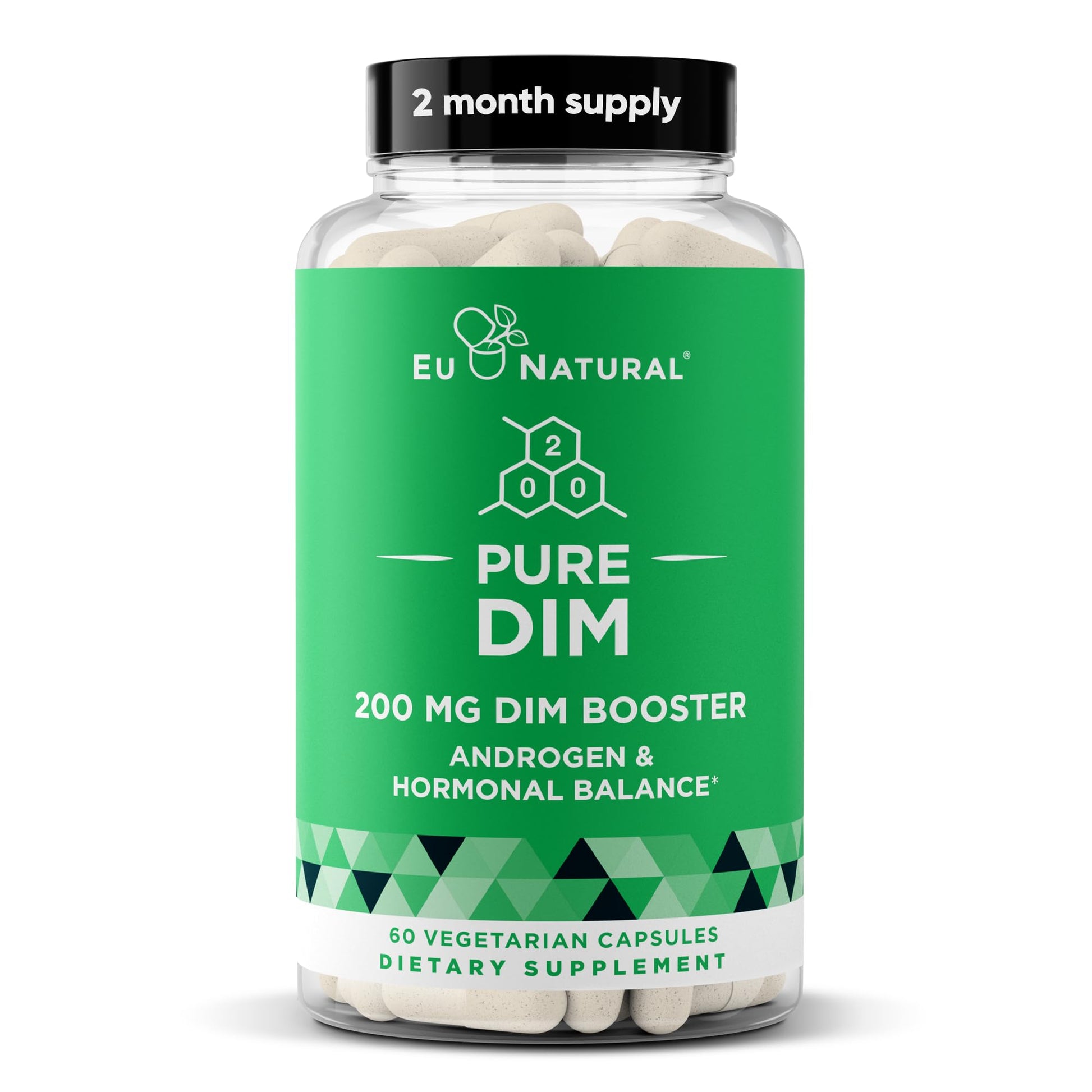 DIM Supplement Pure 200 Mg for Women or Men - Estrogen Hormone Balance Supplement for Energy, Fatigue, Stress, Menopause, Hot Flashes - Enhanced Bioavailability BioPerine - 60 Vegan Soft Capsules Eu Natural buy supplements Au