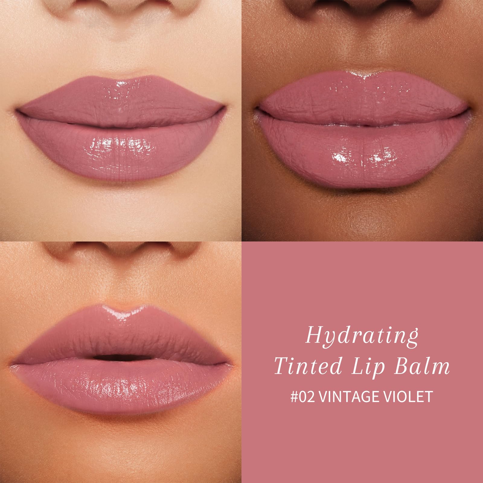 bayfree Tinted Lip Balm Plumper, Glossy, Pump Lips, Lightweight, Moisturize & Tint with Jojoba Seed Oil, Vegan Lipbalm Lip Care, Vintage Violet bayfreeBuy Supplements Australia