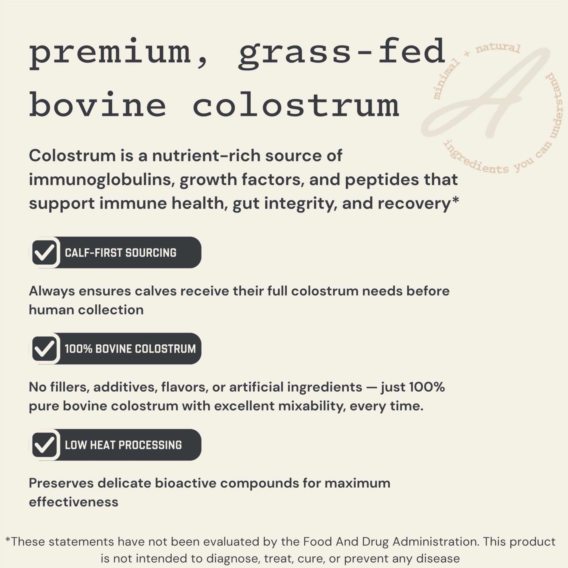 Anea Colostrum - Unflavored | Rich in Immunoglobulins & Lactoferrin | Supports Gut Health, Immunity & Recovery | Calf-First Promise | Made in USA | Made in GMP Facility Anea NutritionBuy Supplements Australia