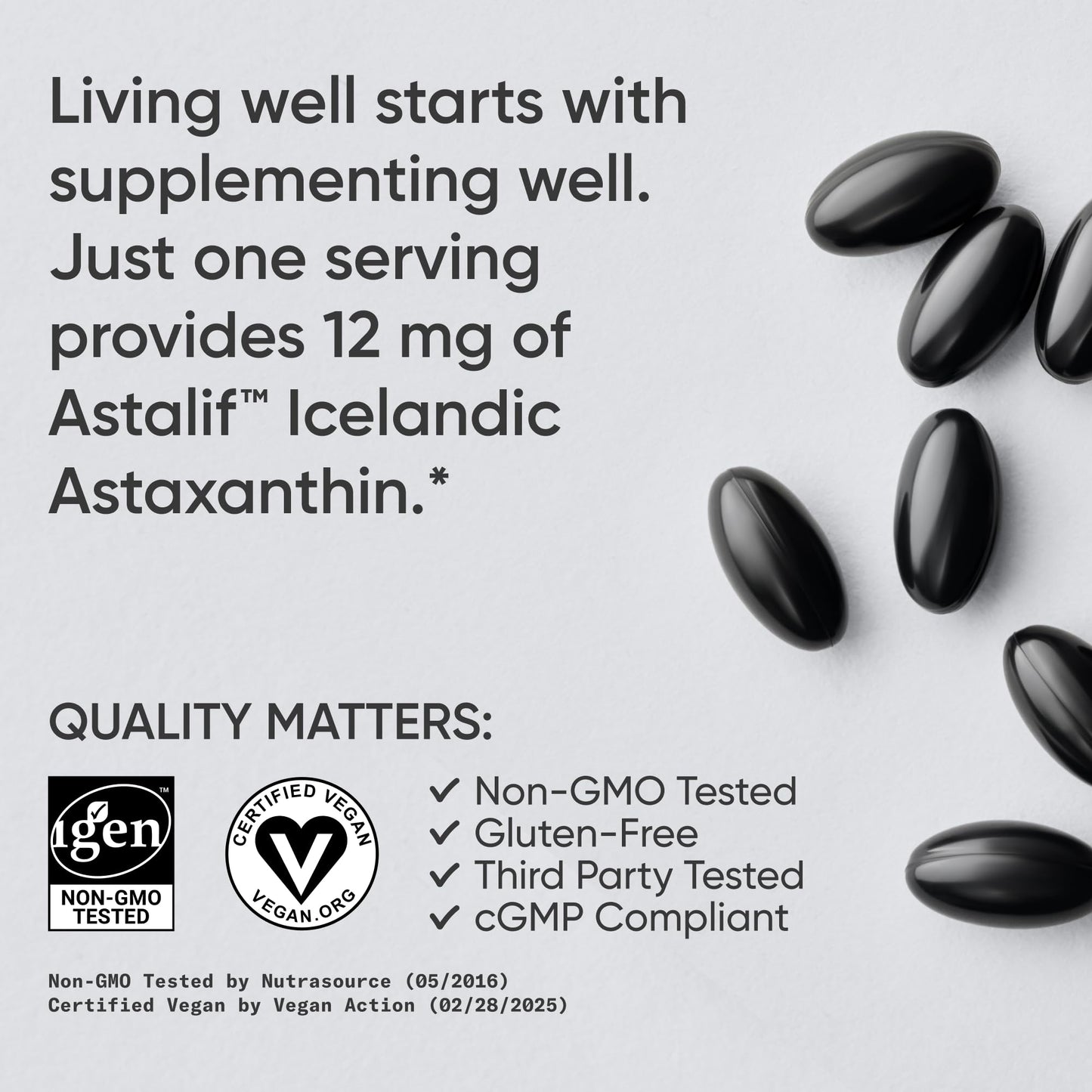 Sports Research Triple Strength Vegan Astaxanthin Supplement from Algae - Plant Based Softgels for Antioxidant Activity, Skin & Eye Health - Non-GMO Verified, Made with Coconut Oil - 12mg, 60 Count Sports Research buy supplements Au