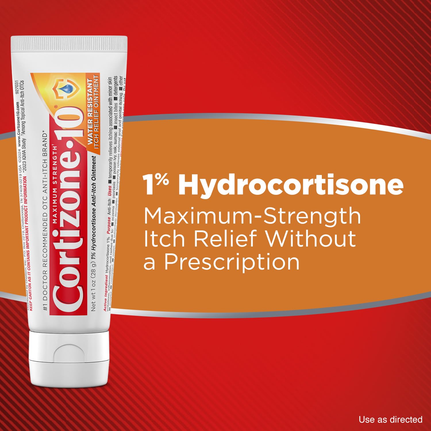 Cortizone-10 Maximum Strength Water Resistant Itch Relief Ointment, 1% Hydrocortisone, Fast-Acting, Anti-Itch Cream for Bug Bites, Rash, Eczema, Psoriasis, Poison Ivy, Oak, Sumac & More, 1 oz Cortizone 10Buy Supplements Australia