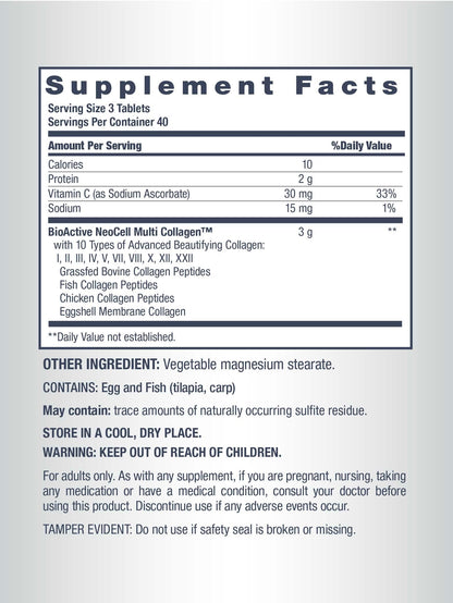 NeoCell Super Multi Collagen Peptides | 120 Tablets | 10 Types of Collagen | Skin, Hair and Nails | Beauty Supplement | For Men and Women NeoCell buy supplements Au