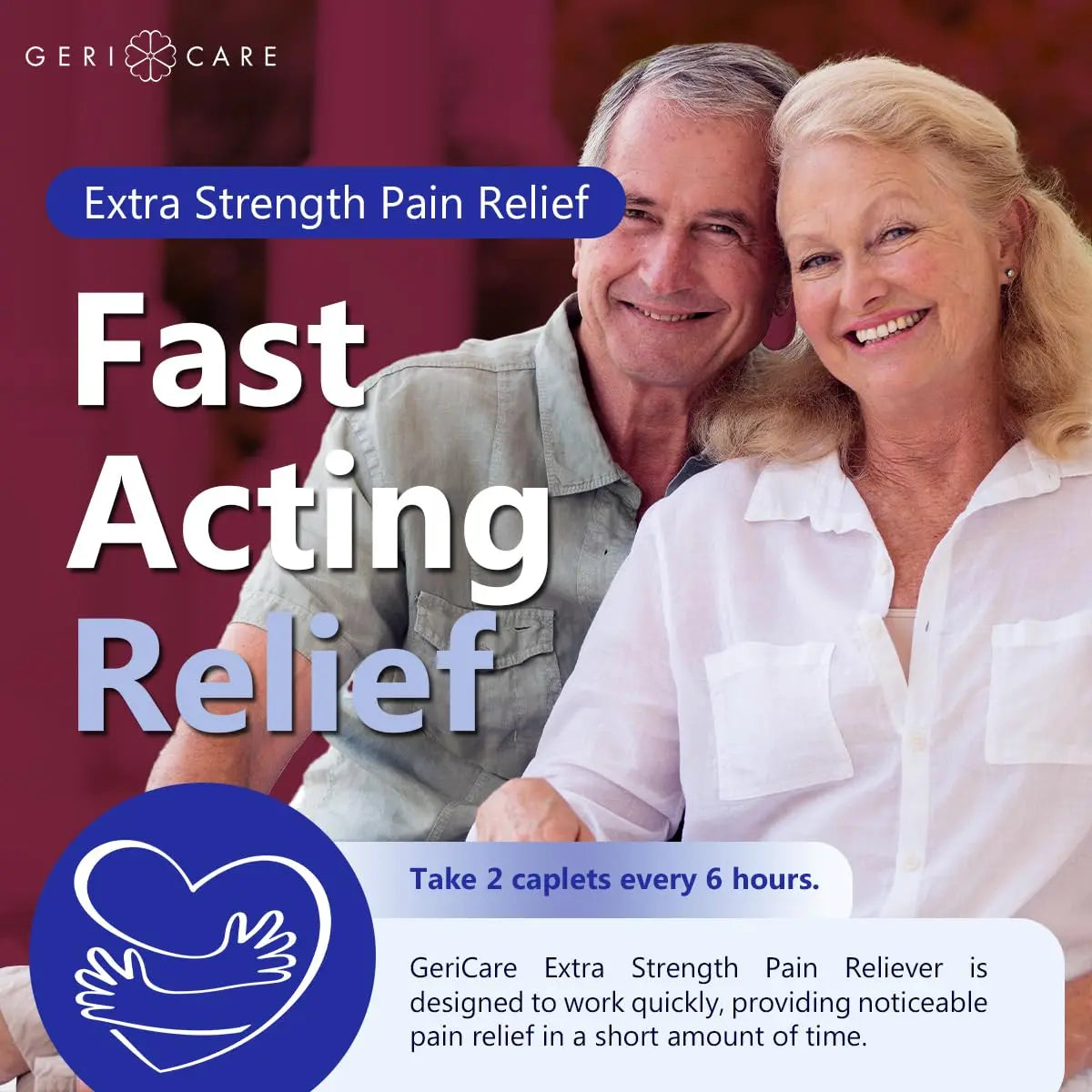 GeriCare Pain Reliever Extra Strength Caplets – 100 Count – Acetaminophen 250mg, Aspirin 250mg (NSAID), Caffeine 65mg – Powerful Triple-Action Formula for Headaches, Migraines & Minor Aches (2 Pack) GeriCareBuy Supplements Australia