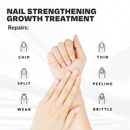 Nail Strengthener Power Boost Growth Formula, Keratin, Biotin, & Vitamin E, 21- Free, Repairs Damaged Nails, Stops Peeling & Chipping, Use as Clear Base Coat