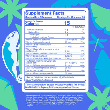 FIRST DAY Vitamins for Teens - Teen Multi Vitamins for Girls & Boys 12-17, Organic Fruit & Veggie Blend - 12 Key Nutrients: Vitamins A