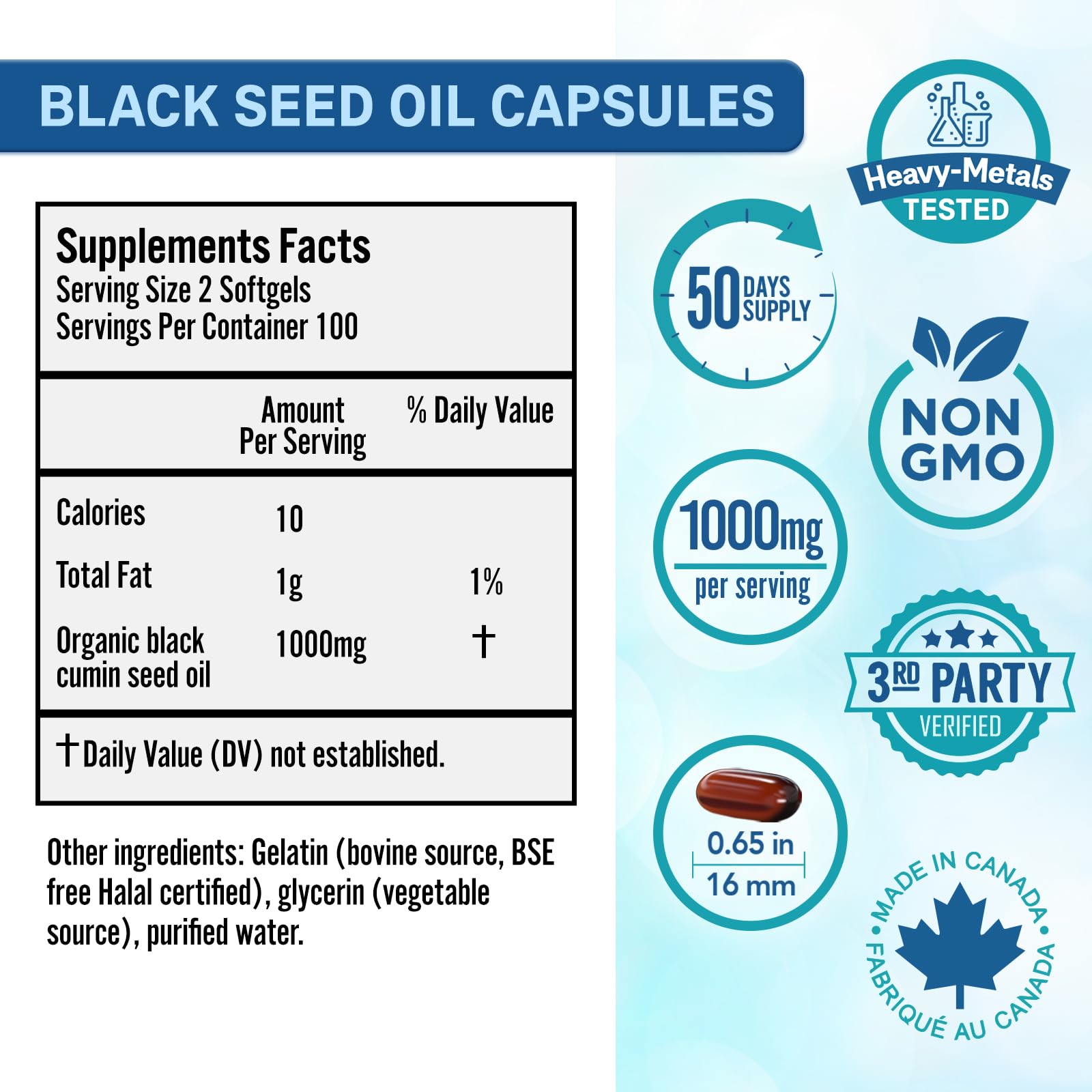 Bio Absorb Black Seed Oil Cold Pressed Capsules. 200 softgels, 500mg (50-Day Supply). No Aftertaste. Bio Absorb Nutraceuticals buy supplements Au