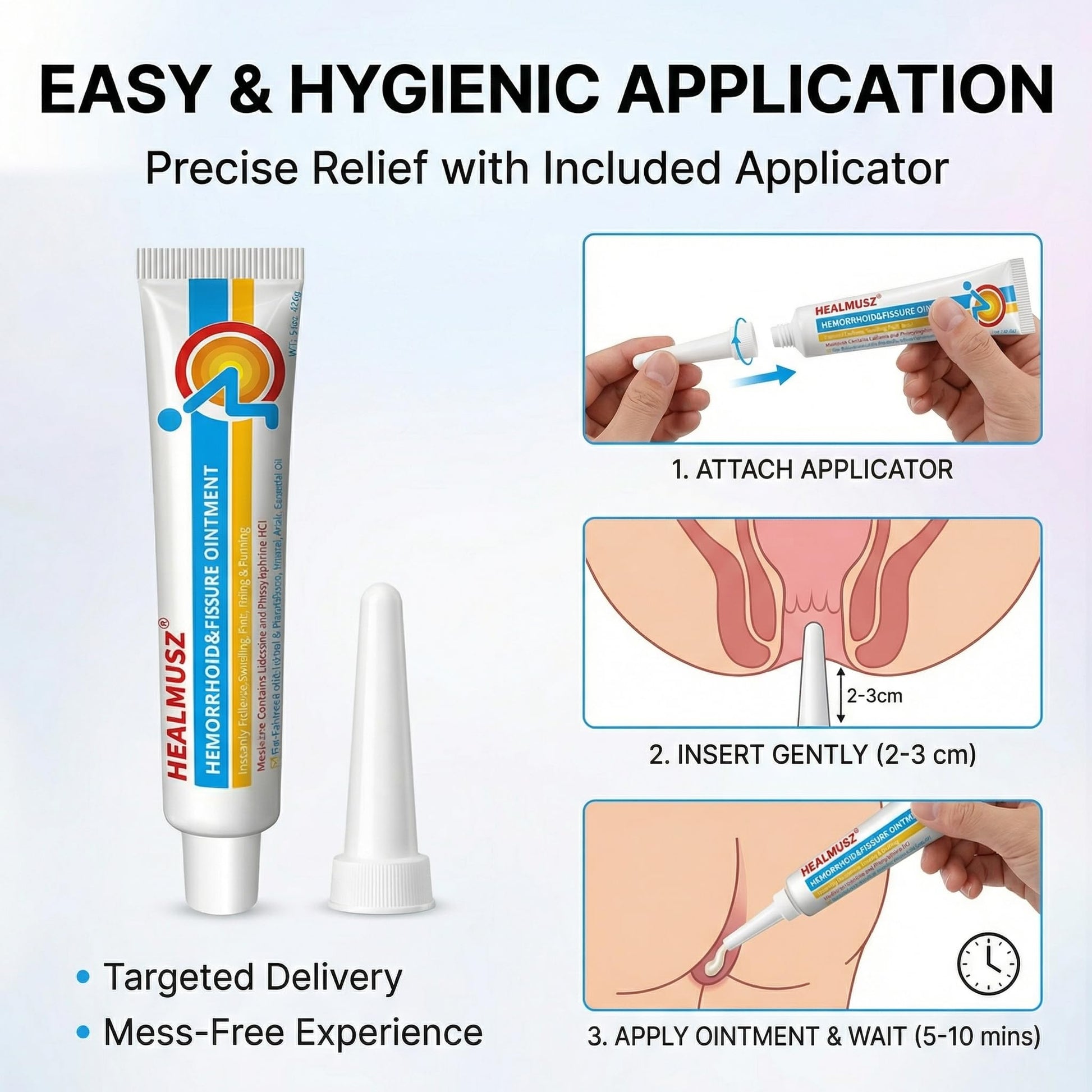 HEALMUSZ Hemorrhoid Fissure Ointment 1.5oz,Fast Relief for Pain, Swelling, Discomfort & Itching,Formulated with 4% Lidocaine and Phenylephrine HCI HEALMUSZBuy Supplements Australia