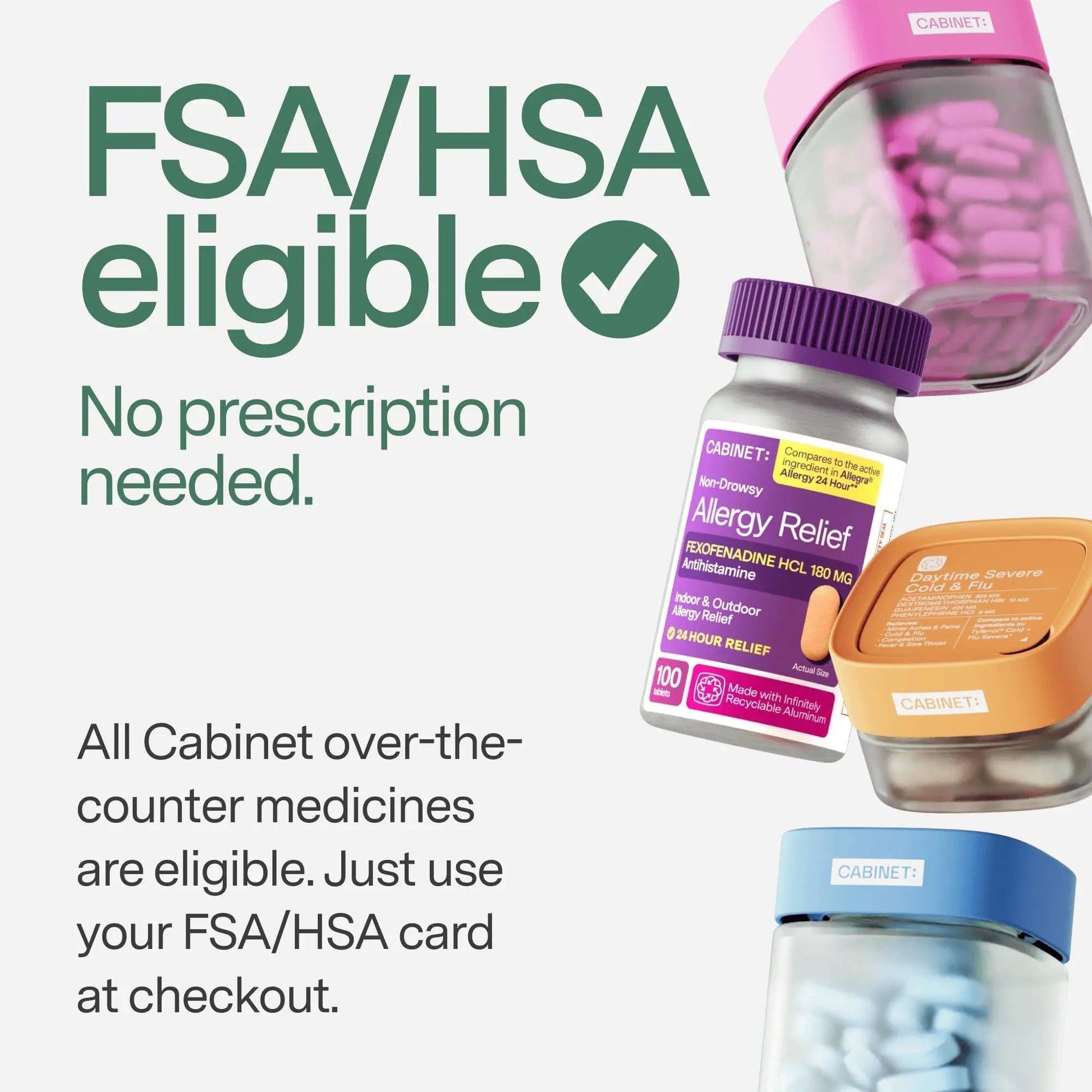 Cabinet: 500mg Acetaminophen for Headache Relief, Toothaches, Sore Throat, and Fever Reducer, Includes 1 Refillable Medicine Jar, 120 Tablets Refillable Glass Jar - w/Travel Tin Cabinet:Buy Supplements Australia