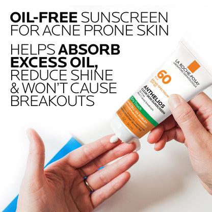 La Roche-Posay Anthelios Clear Skin Sunscreen Dry Touch SPF 60, Oil Free Sunscreen For Face, Oil Absorbing, Broad Spectrum SPF