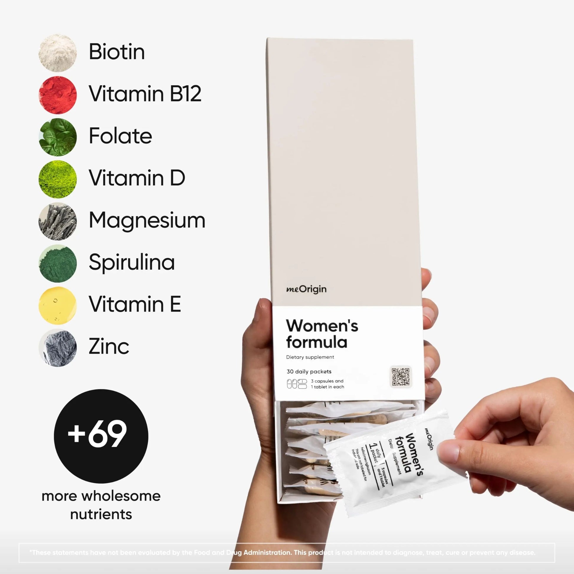 meOrigin Multivitamin for Women, All-in-One Supplement Complex with Vitamin B12, A, C, Biotin, D, E, Folate, Magnesium meOrigin