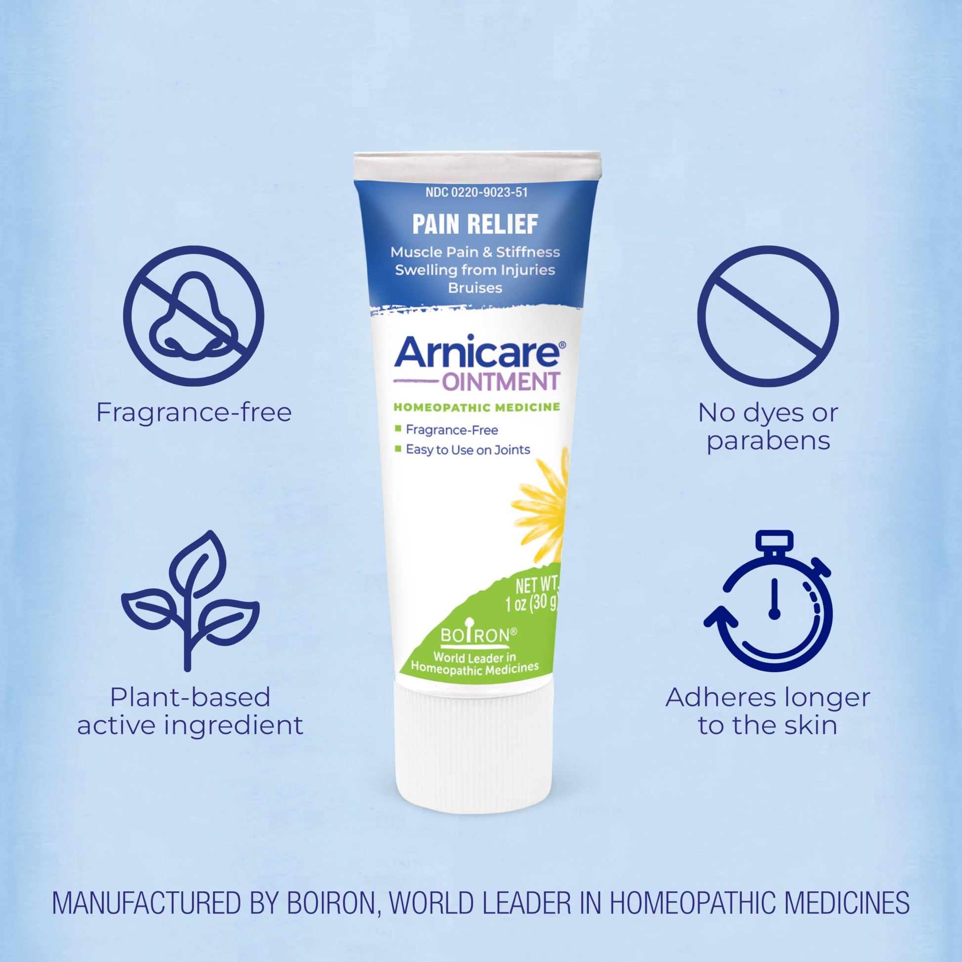 Boiron Arnicare Ointment for Relief of Joint Pain, Muscle Pain, Muscle Soreness, and Swelling from Bruises or Injury - Non-greasy and Fragrance-Free - 1 oz BoironBuy Supplements Australia