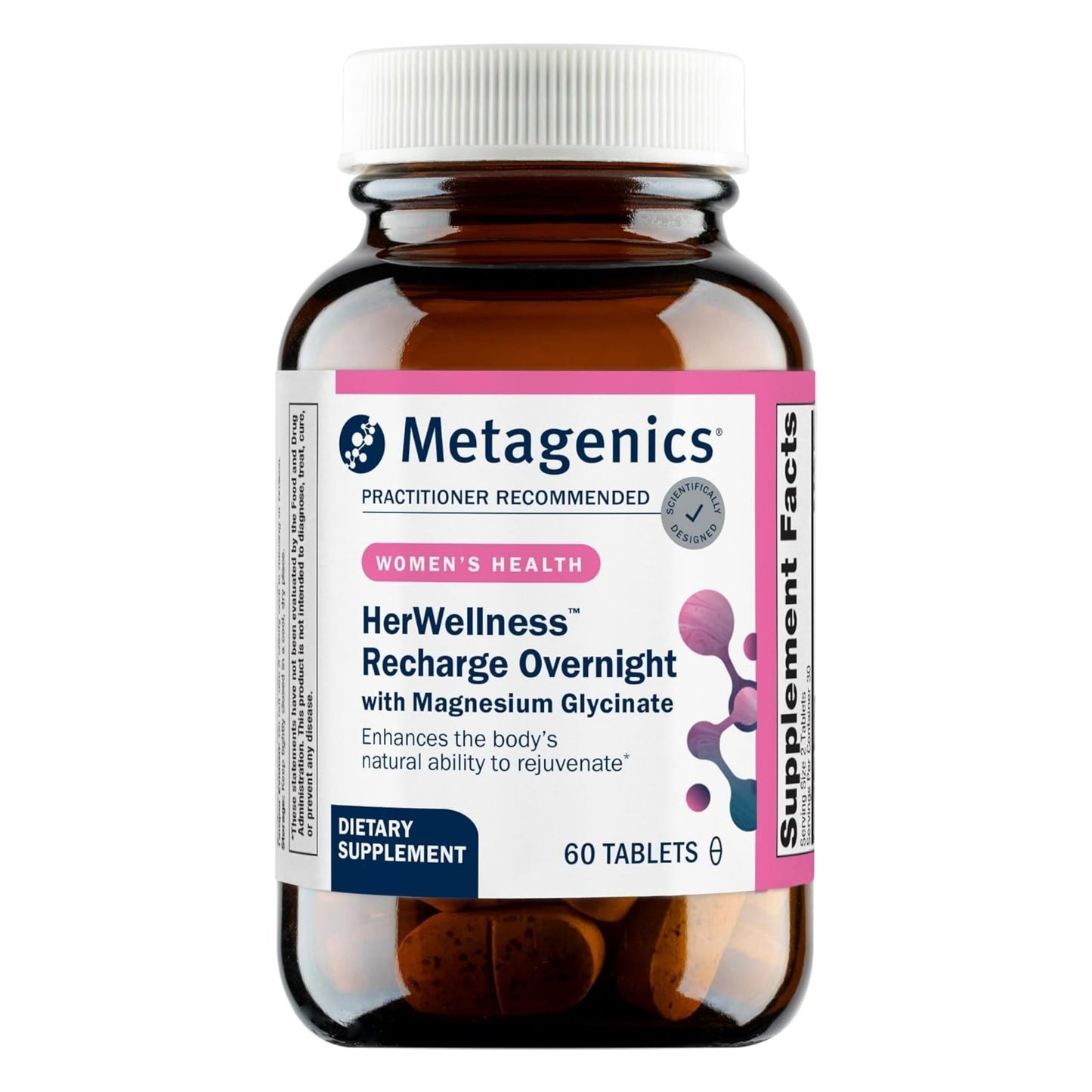 Metagenics HerWellness Recharge Overnight - Women's Sleep Support with Chelated Magnesium, Holy Basil, Zinc & Vitamin C - Supports Relaxation, Stress & Sleep - Non-GMO & Gluten-Free - 60 Tablets MetagenicsBuy Supplements Australia