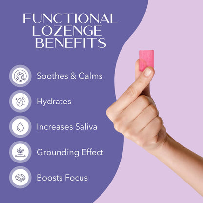 Laki Naturals Lavender Chamomile Calm Mood Functional Herbal Lozenges (14ct) Throat & Calming Hard Candies with Magnesium, Ashwagandha, California Poppy & Valerian. Vegan, Sugar Free, Gluten Free