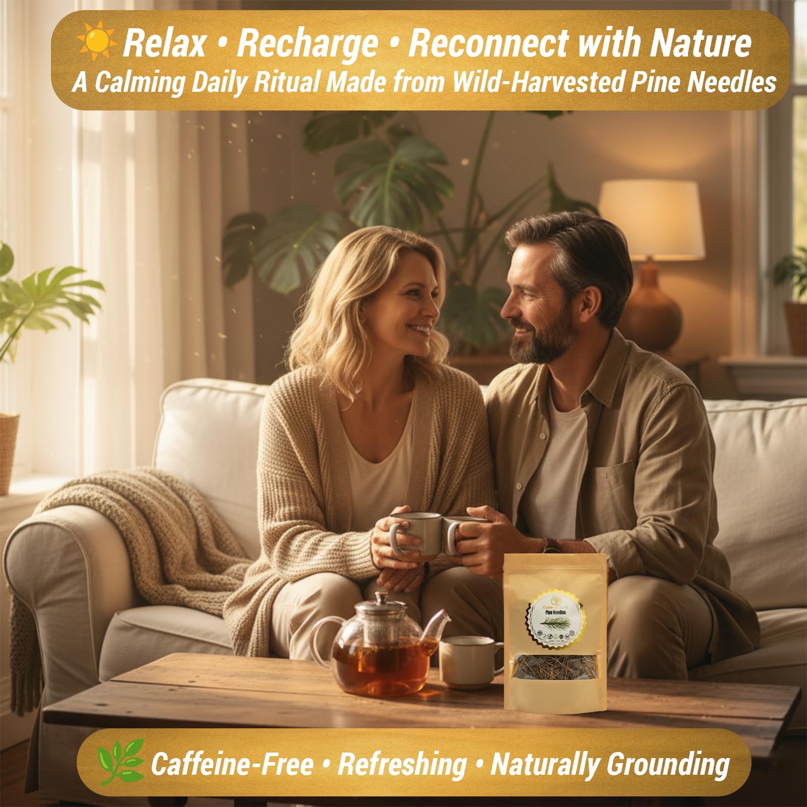 Cure Wid Pure Pine Needle Tea 3.5 Oz – 50 Cups Pine Tea – Wild Harvested from Pakistan in Eco-Friendly Resealable Pouch | Aromatic & Soothing Caffeine-Free Herbal Tea, Antioxidant & Immune Support Cure wid Pure buy supplements Au