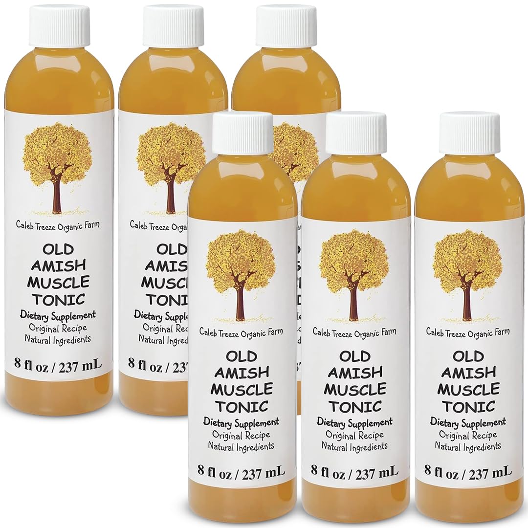 Caleb Treeze Old Amish Muscle Tonic 8 fl oz, Leg & Foot Cramps Relief, Restless Legs, Muscle Cramps & Spasm Relief - Pack of 6 Caleb TreezeBuy Supplements Australia