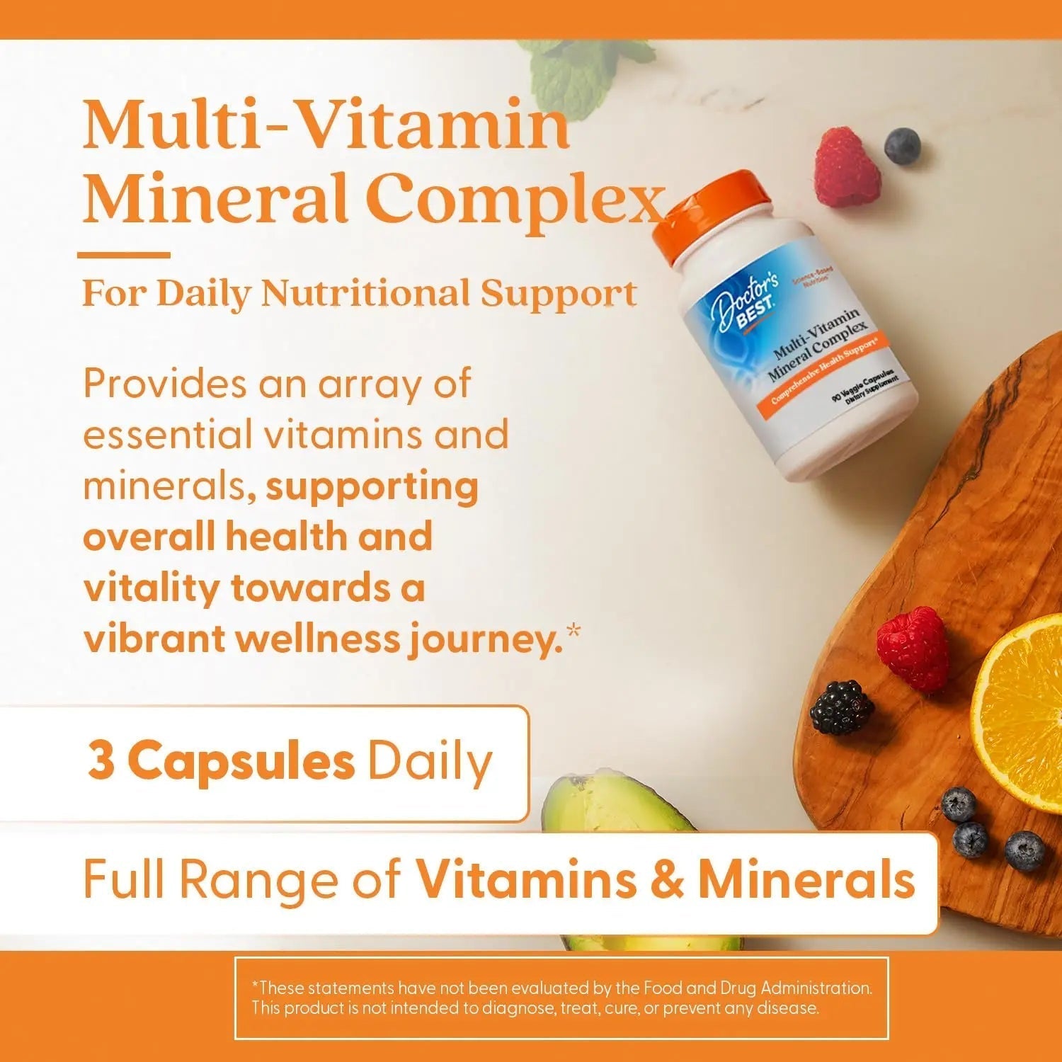 Doctors Best Multi-Vitamin Mineral Complex, Comprehensive Health Support, Non-GMO, Gluten Free, Vegan 90 Veggie Capsules Doctor's BEST