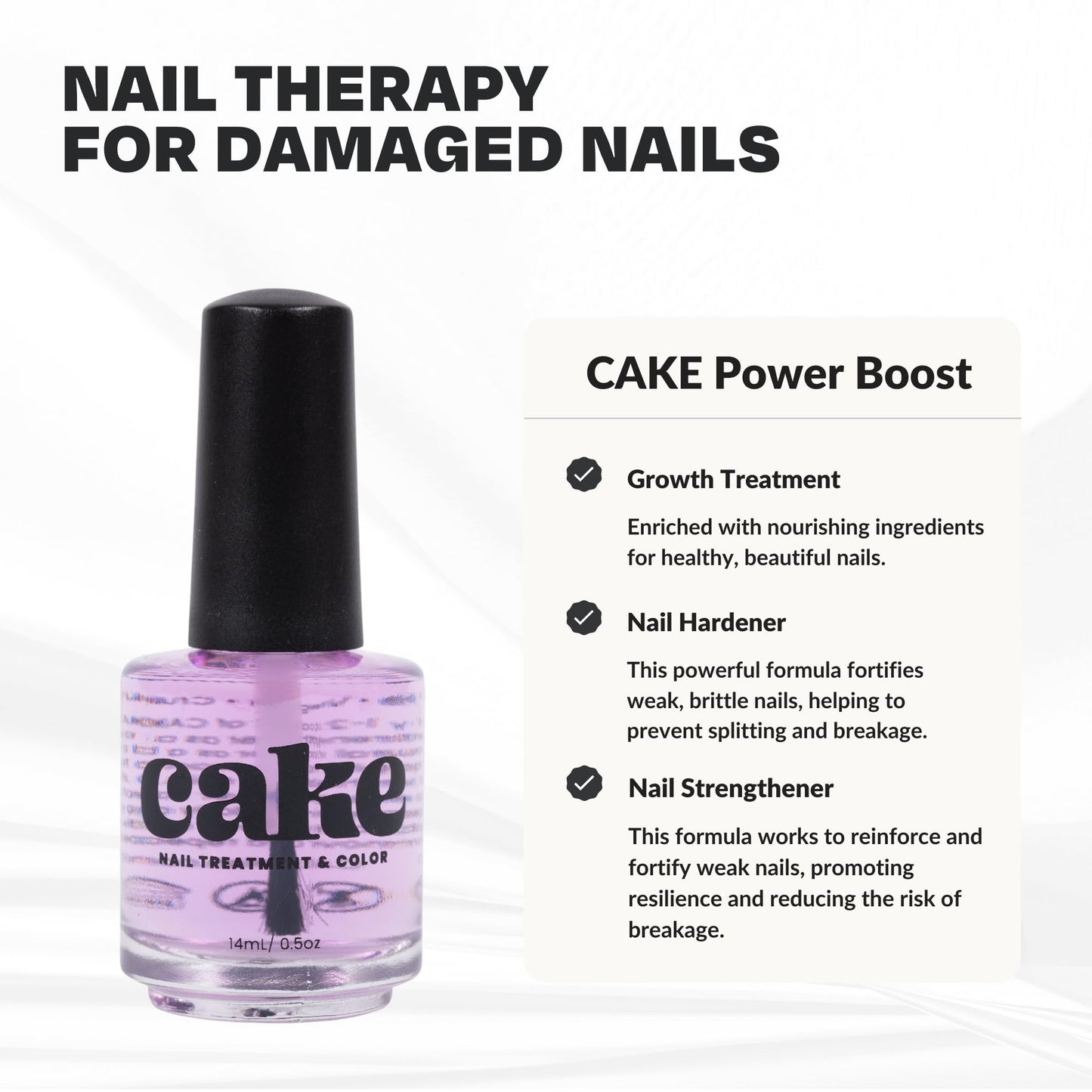 Nail Strengthener Power Boost Growth Formula, Keratin, Biotin, & Vitamin E, 21- Free, Repairs Damaged Nails, Stops Peeling & Chipping, Use as Clear Base Coat
