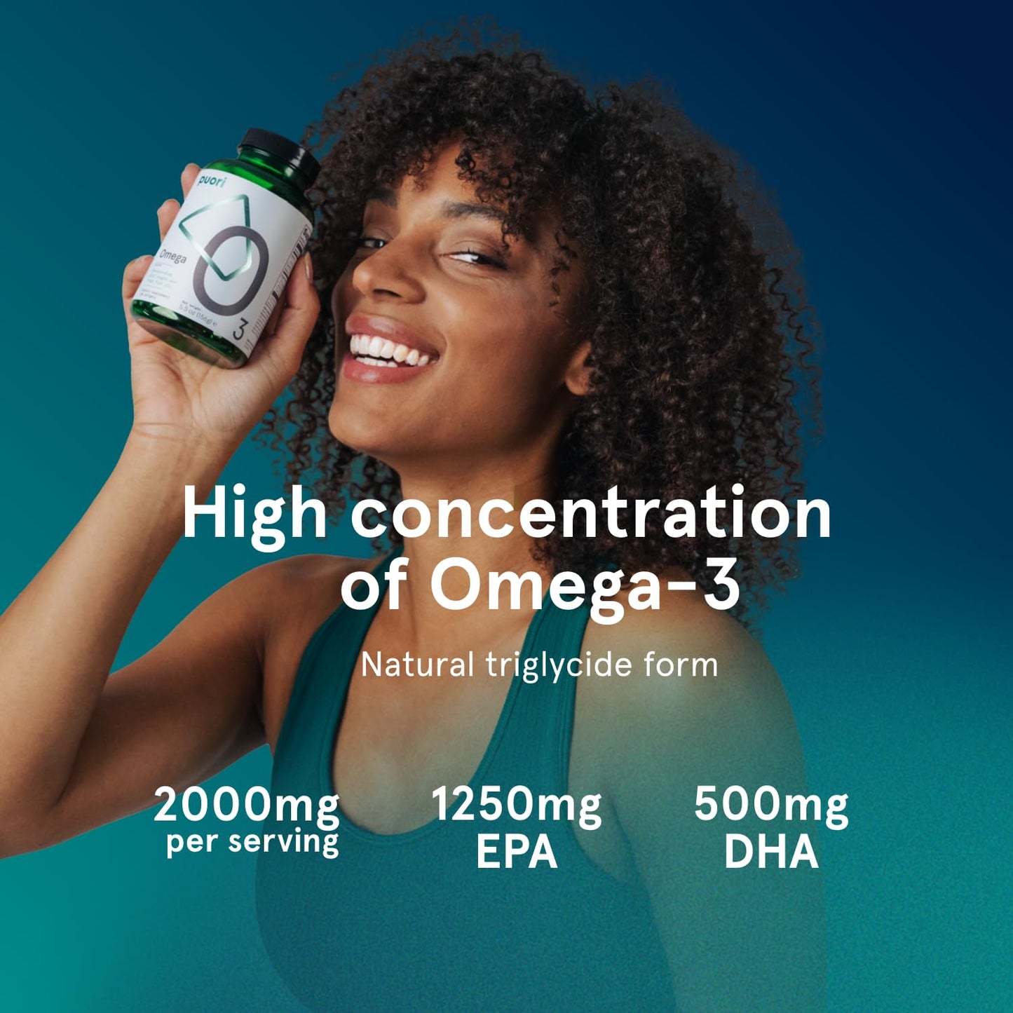 Puori Omega 3 Fish Oil Supplement - Ultra Pure & Burpless Wild Caught Fish Oil with 2000mg Omega 3 Fatty Acids,1250mg EPA & 500mg DHA Supports Heart, Brain & Eye Health - IFOS Certified - 120 Softgels Puori buy supplements Au